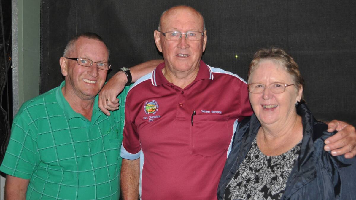 THE CAMPAIGN IS OVER: Winners Don Kipp and Gloria Clarke with mixed twilights organiser Warren Kennedy.