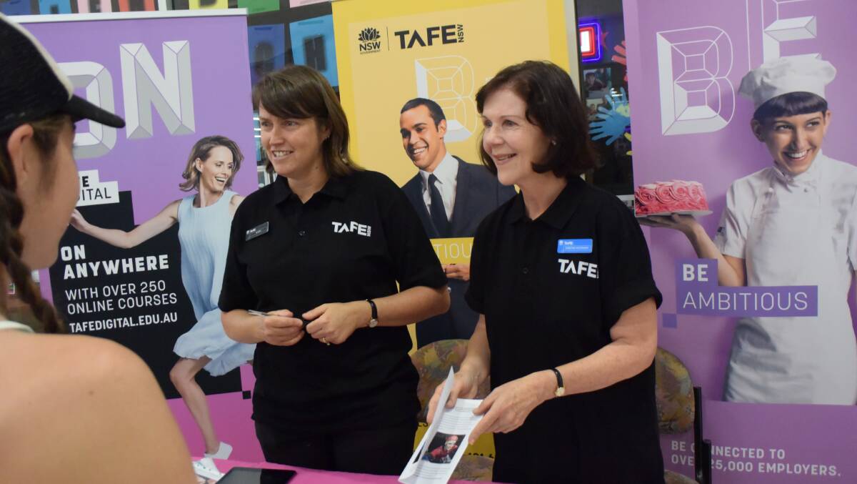 TAFE: Alison Abbott and Christine McCormack guiding people on their new pathway. Picture: Ciara Bastow  