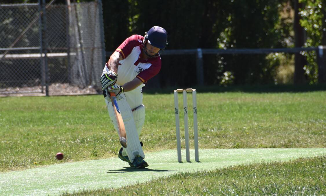 CENTURY: Dave Glasson amassing a century for La Salle Hornets. Picture: PHOEBE MOLONEY. 