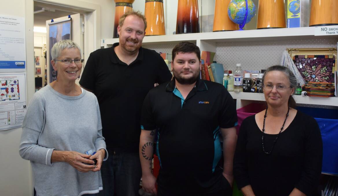 Angie Gleeson, Jon Mills, Michael Paris and Megan Butler from Aftercare in Lithgow. Picture: HOSEA LUY