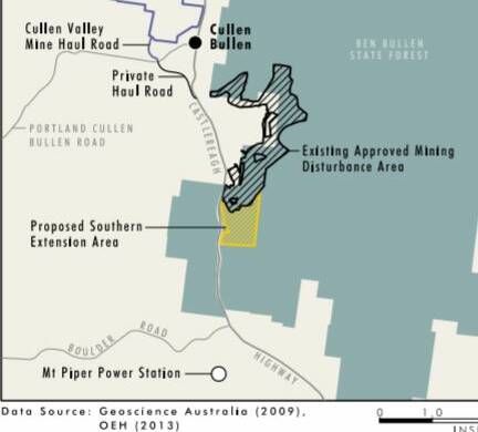 EXTENSION: Castlereagh Coal's proposal to extend the current approved mining disturbance area to include the Lithgow coal seam. Sourced from Castlereagh Coal's response to submissions.