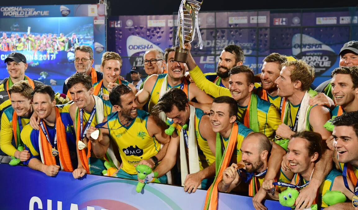 TOP OF THE WORLD: Australia has achieved the number one ranking in men's hockey after winning the Hockey World League in India. Picture: SUPPLIED. 