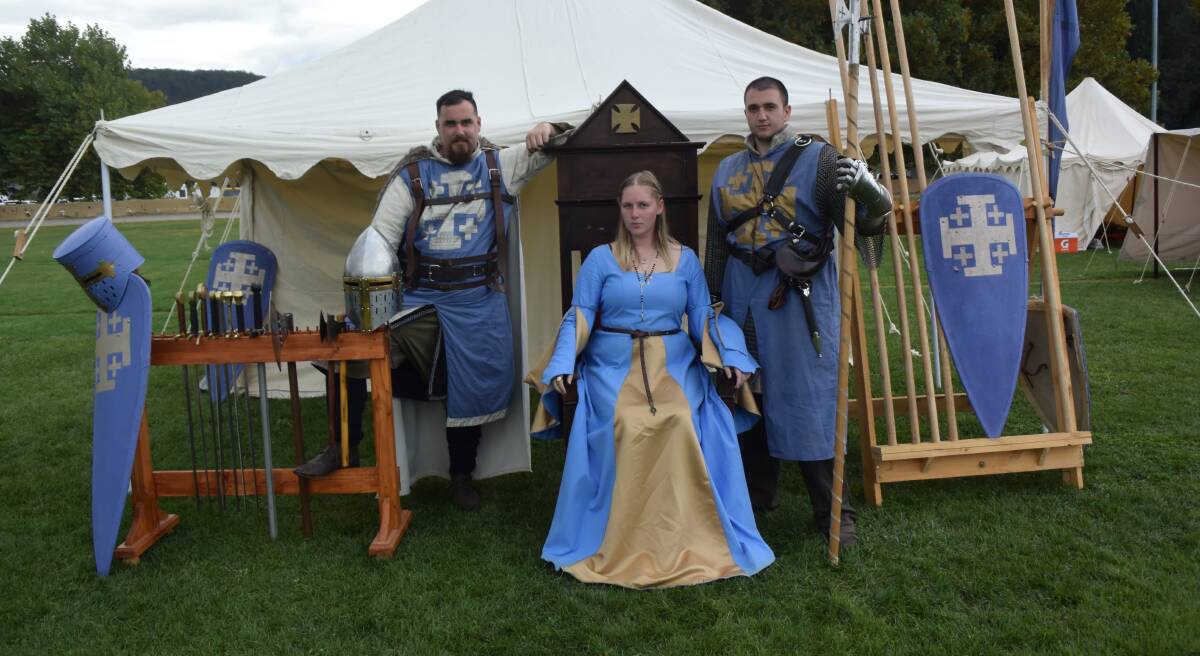 THE ORDER: Lord Caleb Lawson, Queen Amy Penfold and Knight Damon Geurrera of The Order medieval re-enactment group.