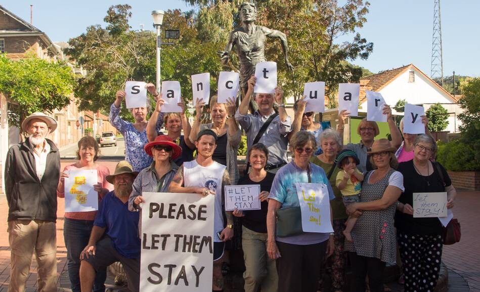 LET THEM STAY: An action by the Lithgow Asylum Seeker and Refugee Support group. Picture: SUPPLIED. 