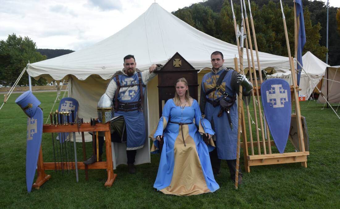 THE ORDER: Lord Caleb Lawson, Queen Amy Penfold and Knight Damon Guerrera of The Order medieval re-enactment group.