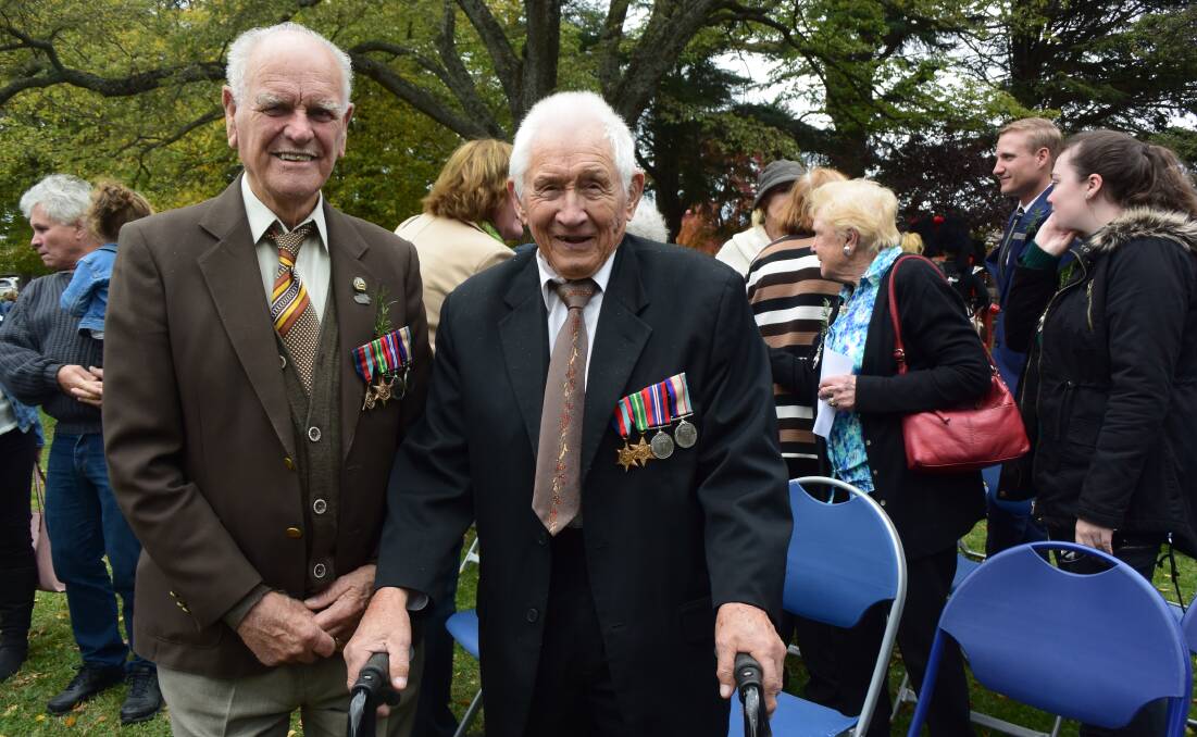 SERVICEMEN: Leo Keeley and Reg Williams both served in Word War II in New Guinea. 
