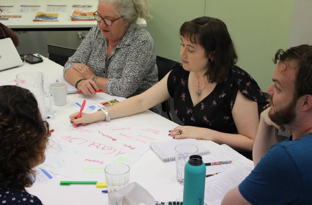 Participant Anna, brainstorms on the theme 'What is a good life?', at one of My Choice Matters' NDIS workshops. 