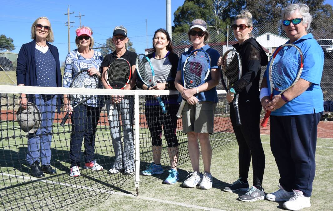 BANDITS AND VOLLEYS: Sandy Cox, Carolyn Andison, Jill Young and captain Debbie Williams (Bandits) and winning team Margie Lowe, Leanne Fitzgerald and captain Julie Grant (Volleys). Picture: PHOEBE MOLONEY.