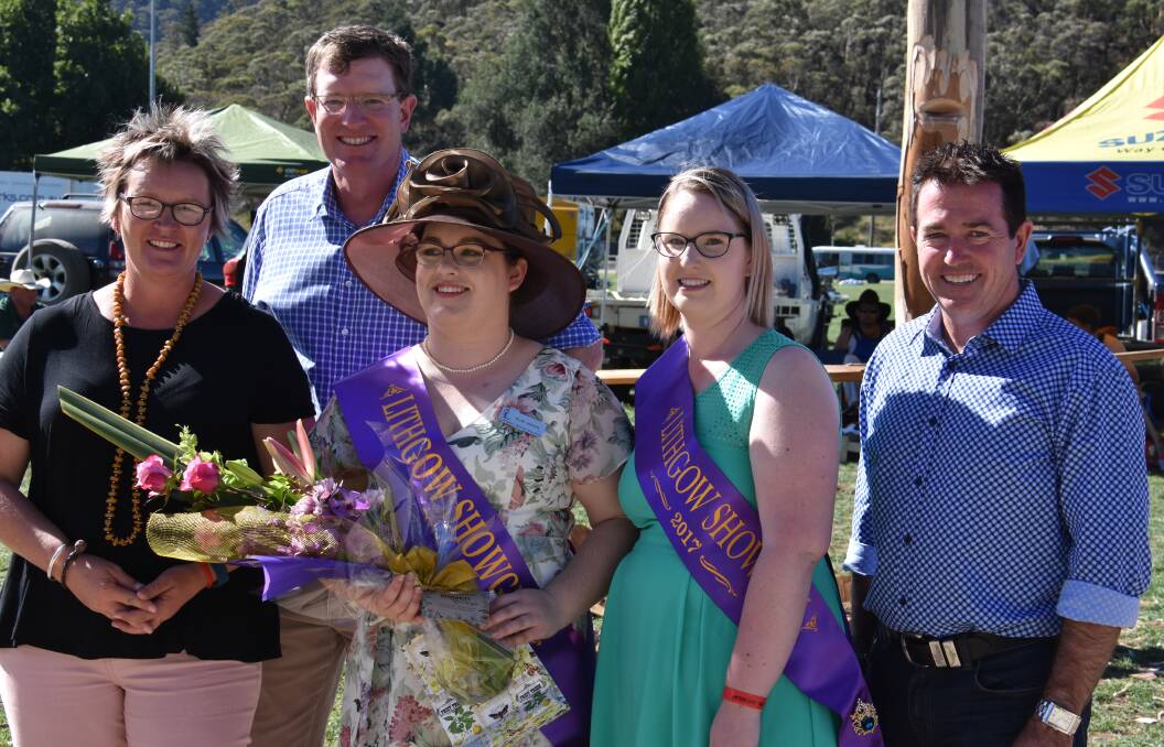 ANNOUNCED: Cr Deanna Goodsell, MP Andrew Gee, Elyse Hudson, Stacey Norval and MP Paul Toole at the Lithgow Show. Picture: PHOEBE MOLONEY. 