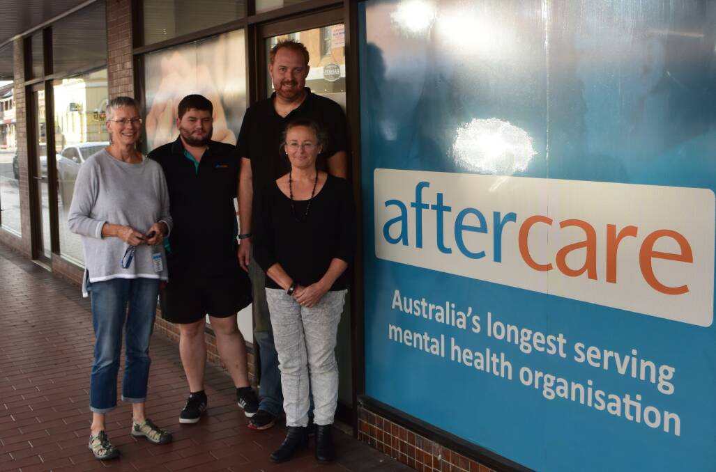 Angie Gleeson, Jon Mills, Michael Paris and Megan Butler from Aftercare in Lithgow. Picture: HOSEA LUY