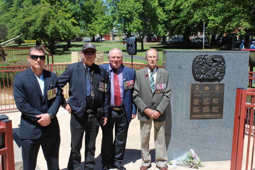 Perrin Walsh, Tom Strasser, Ray Westwell and John Crane at Queen Elizabeth Park during Remembrance Day service at Queen Elizabeth Park in 2016. 