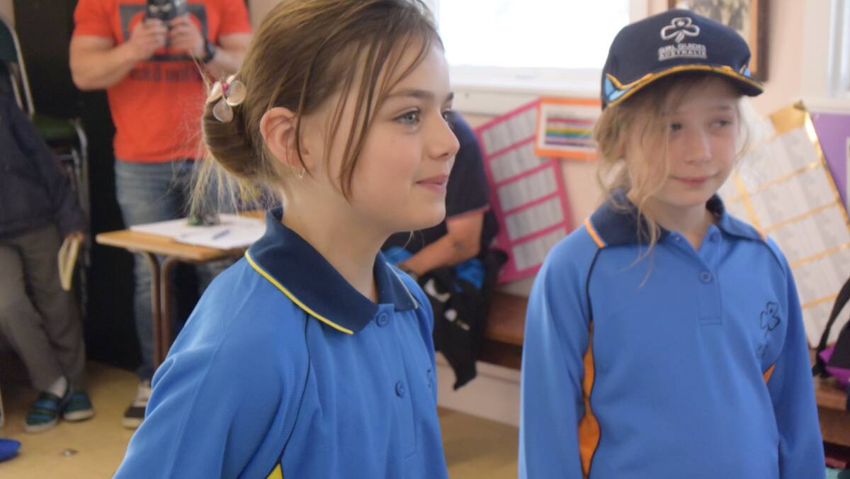 OFFICIAL: Sasha Walsh officially became a girl guide, taking her promise at the ceremony. Picture: PHOEBE MOLONEY. 