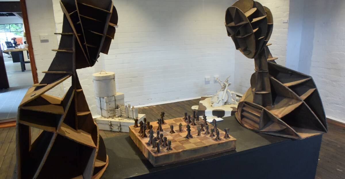 GABOS GAME: A sculpture by Lithgow High School student Chrissie West at Gang Gang Gallery. Picture: PHOEBE MOLONEY.                                                                                                                              