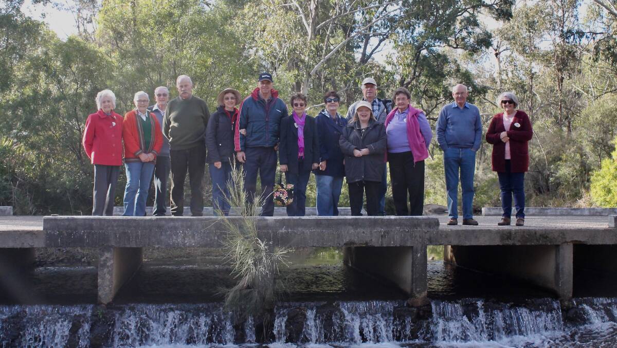 CROSSING: The Lithgow Garden Club on the Fords Crossing in the Megalong Valley during their June ramble. 