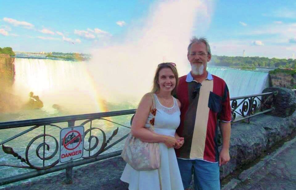 HONEYMOON: The pair honeymooning in Canada near Niagara Falls in 2014. Picture: SUPPLIED.