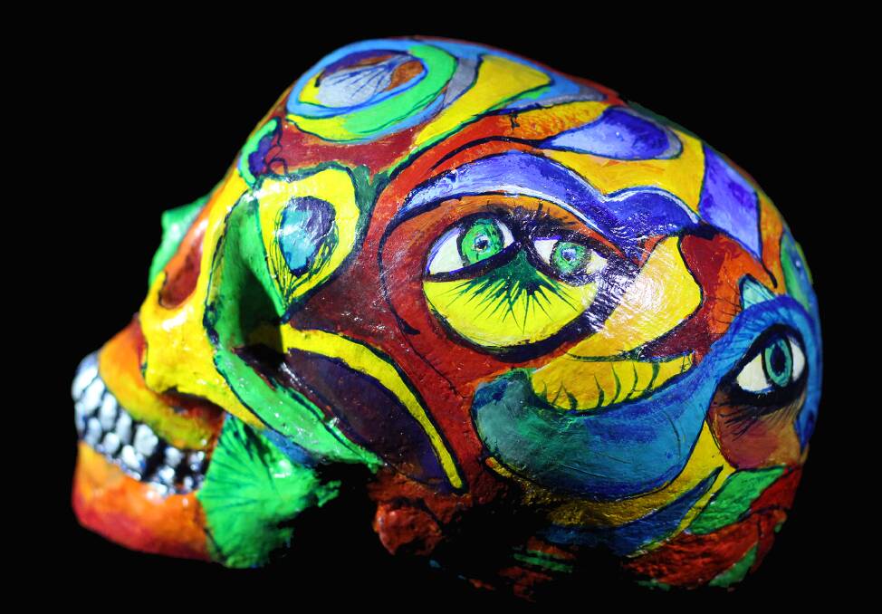 I KNEW HER WELL: Kay Booker's skull was inspired by a feminine imagining of Hamlet's Yorick. Picture: SUPPLIED.