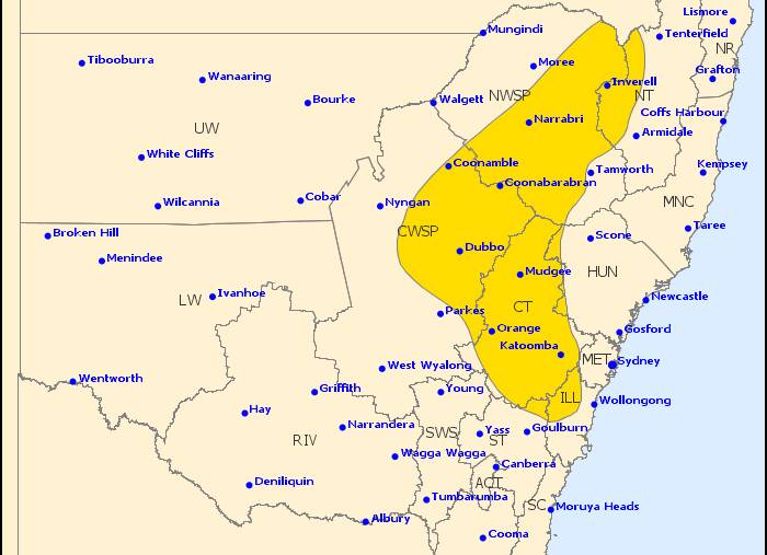Severe thunderstorm warning for Lithgow