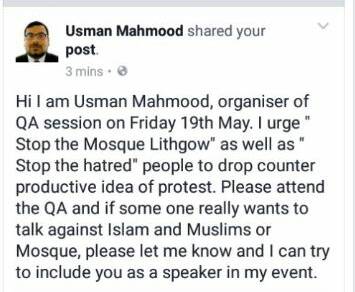 Muslim resident invites anti-mosque group to speak at forum on Islam