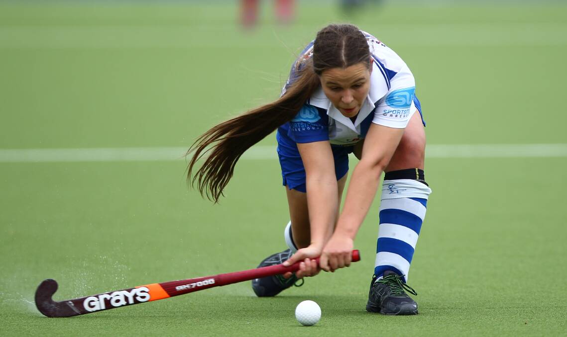 FOCUS: Ella Menzies and her fellow Saints will look to climb the women's Premier League Hockey ladder with a win over Lithgow Zig Zag. Photo: PHIL BLATCH