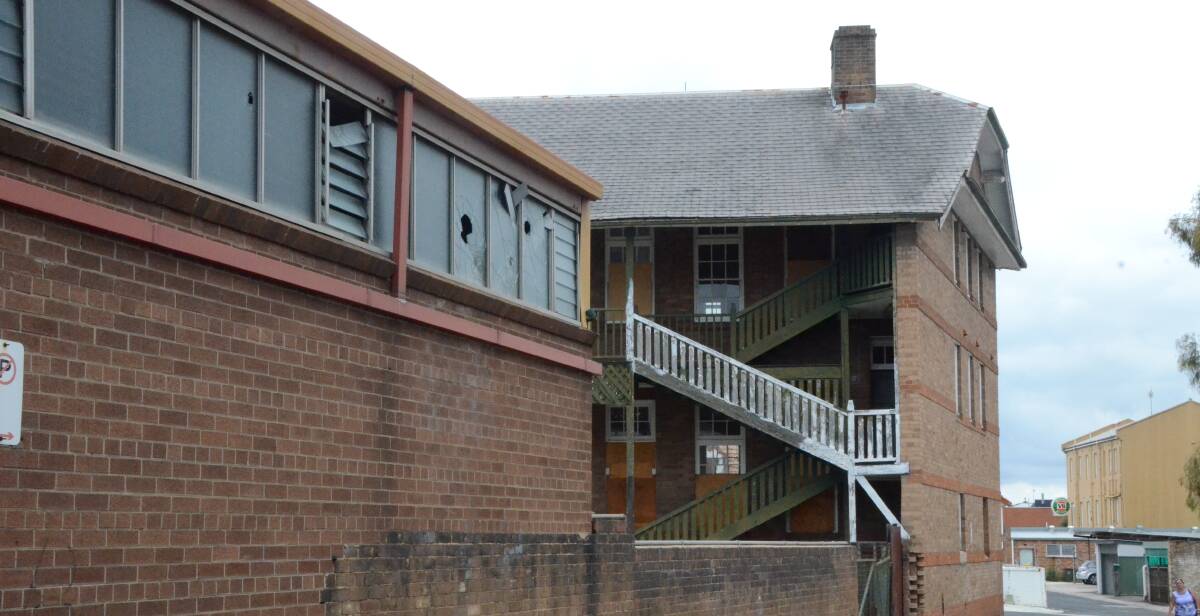 WHAT NEXT: Police arrests have been the only action in the old TAFE building in recent months.