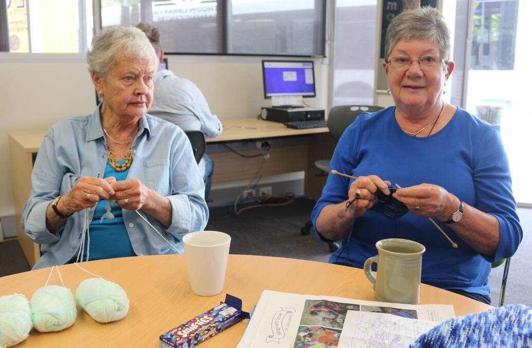 KNITTING AND CROCHET CIRCLE: Libby Rensen and Jill Mogridge meet at the Lithgow Library regulary.