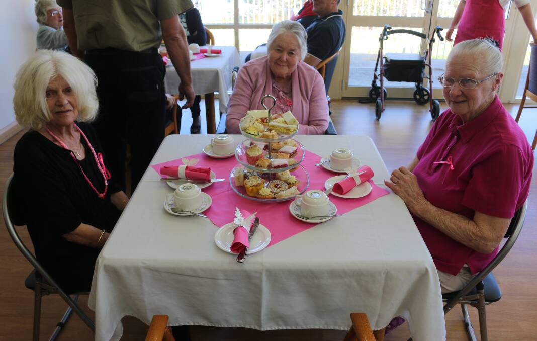 TIME FOR TEA: Val Crowe, Margaret Drew and May Mitchell enjoy their afternoon. Photos: Troy Walsh.