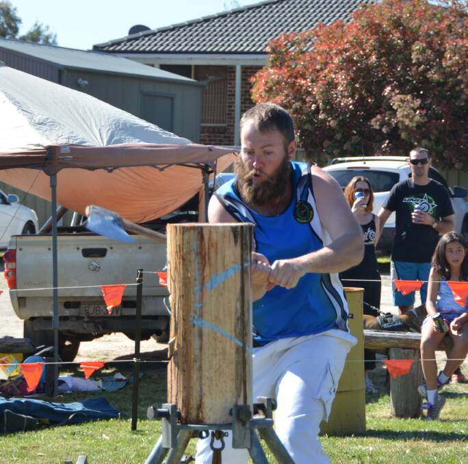 FIRST LITHGOW WOODCHOP AT THE COMMERCIAL: Wes Smith lets loose at a previous event.