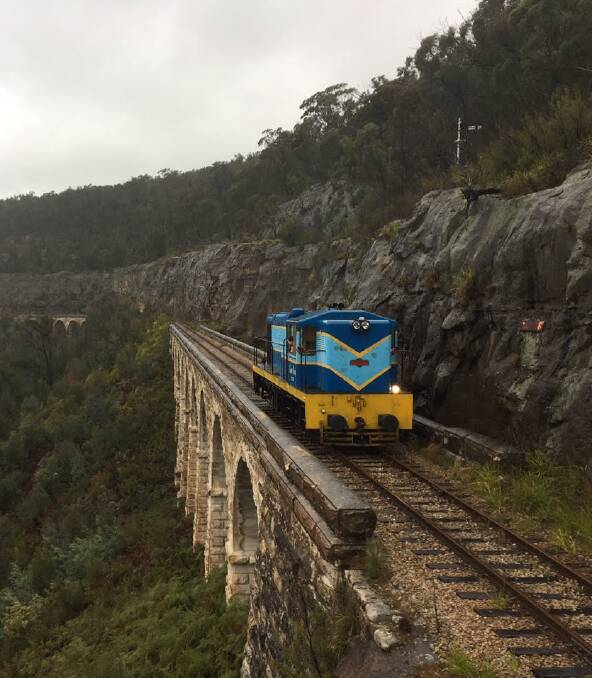 BACK ON THE TRACKS AT VIADUCT NO 2: Zig Zag Railway's first diesel locomotive in four years did a run on September 18. Photo supplied.