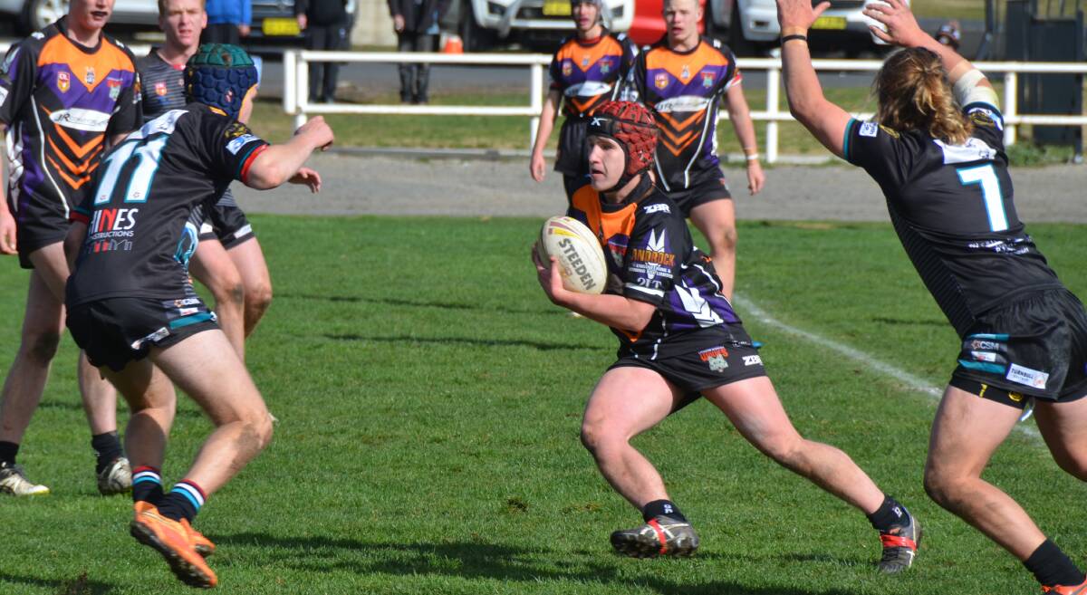 DUMMY HALF RUN: Lithgow Wolves under 18s hooker Connor Legge makes some good metres. Photo: Troy Walsh