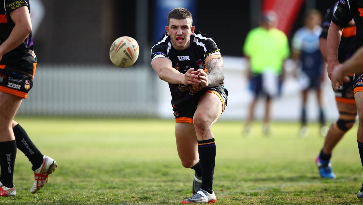 LET IT SING: Blake Shepheard flies the ball out to his backs during a game with Workies last season. Photo: PHIL BLATCH