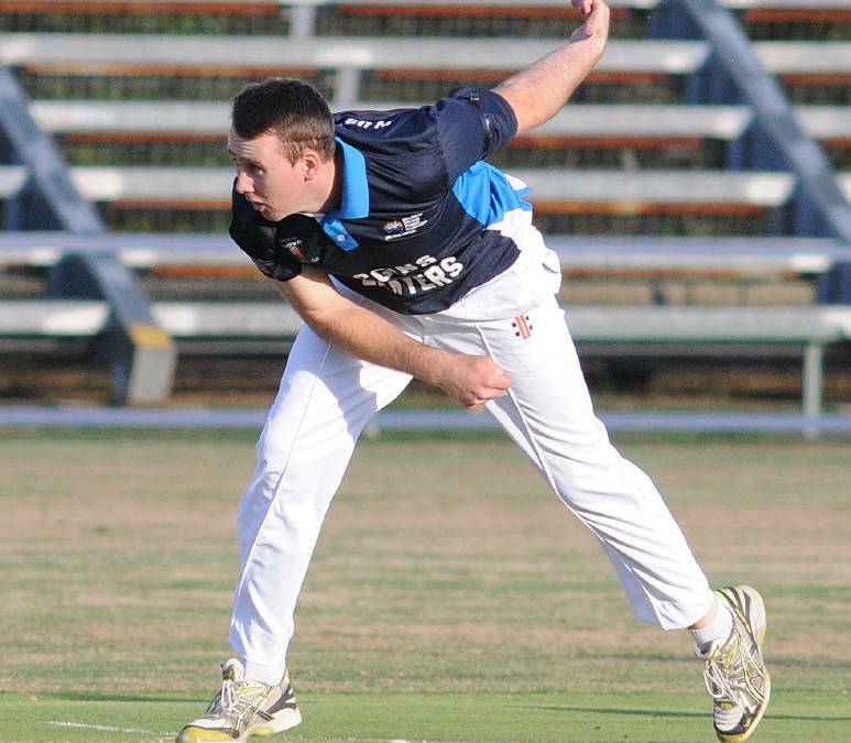 BENDING THE BACK: Lightning quick Josh Howarth took 2-36 off his four overs in Lithgow's Royal Hotel Cup loss to CYMS on Friday night. Photo: STEVE GOSCH