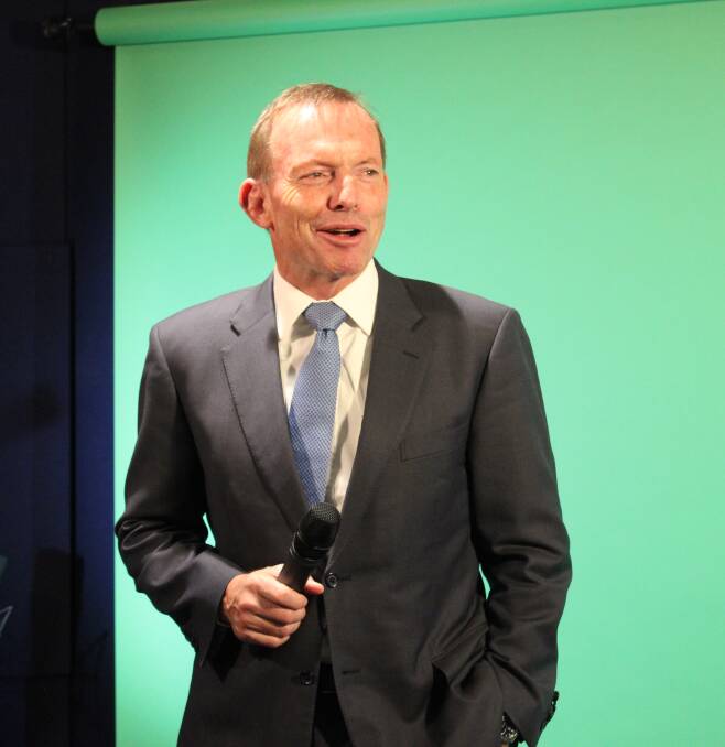 BRAND NEW FACILITIES: Mr Abbott was among the first to test Westfund's new media facilities.