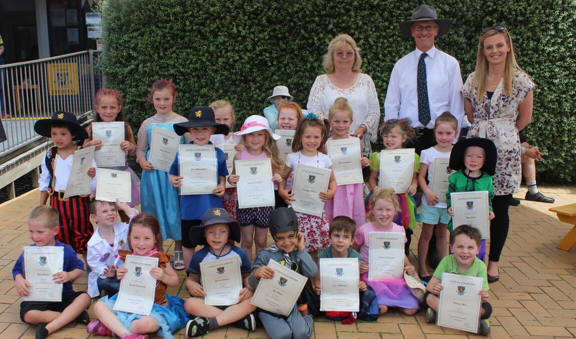 Pre-Kindergarten students at the Scots School's Lithgow campus celebrated their graduation with family and friends at a special ceremony. Graduation certificates were presented by the Headmaster David Gates.