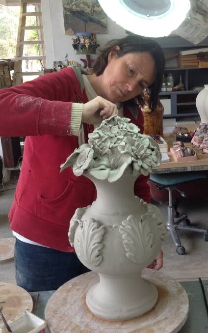 HARTLEY BASED: Artist, potter and ceramicist Anna Culliton at work in her studio.