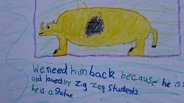 MISSING: Zig Zag School students banded together to create colourful posters to help find Ziggle Zaggle.