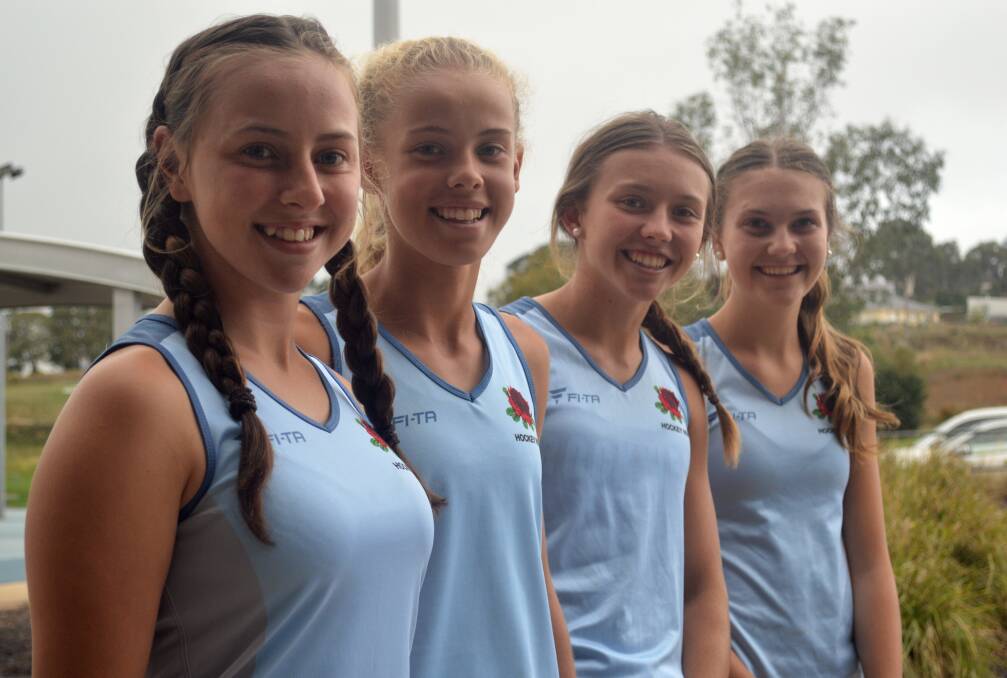 SKY BLUE STARS: Pip Mannix, Phoebe Litchfield, Eva Reith-Snare and Heidi Townsend will play for NSW at this year's national titles. Photo: MATT FINDLAY
