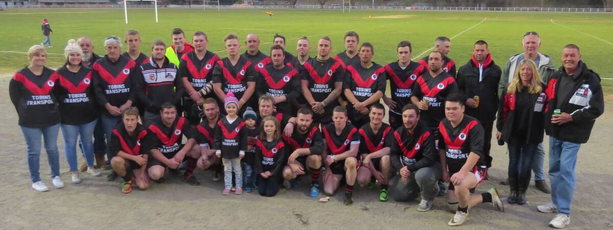 Step back in time: Some competitors and supporters decked out in the Lithgow Bears' retro strip during a game in July. Picture: SUPPLIED. 