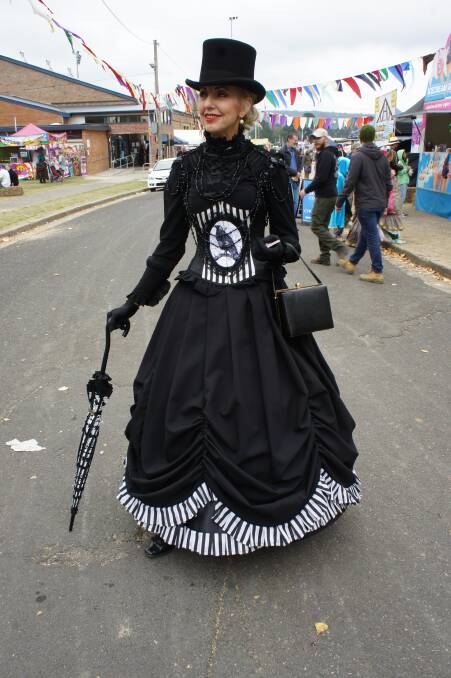 Lady Ironfest: Councillor Maree Stratham gets into the spirit of Ironfest with a spectacular costume. Photo credit: MacGregor Ross.