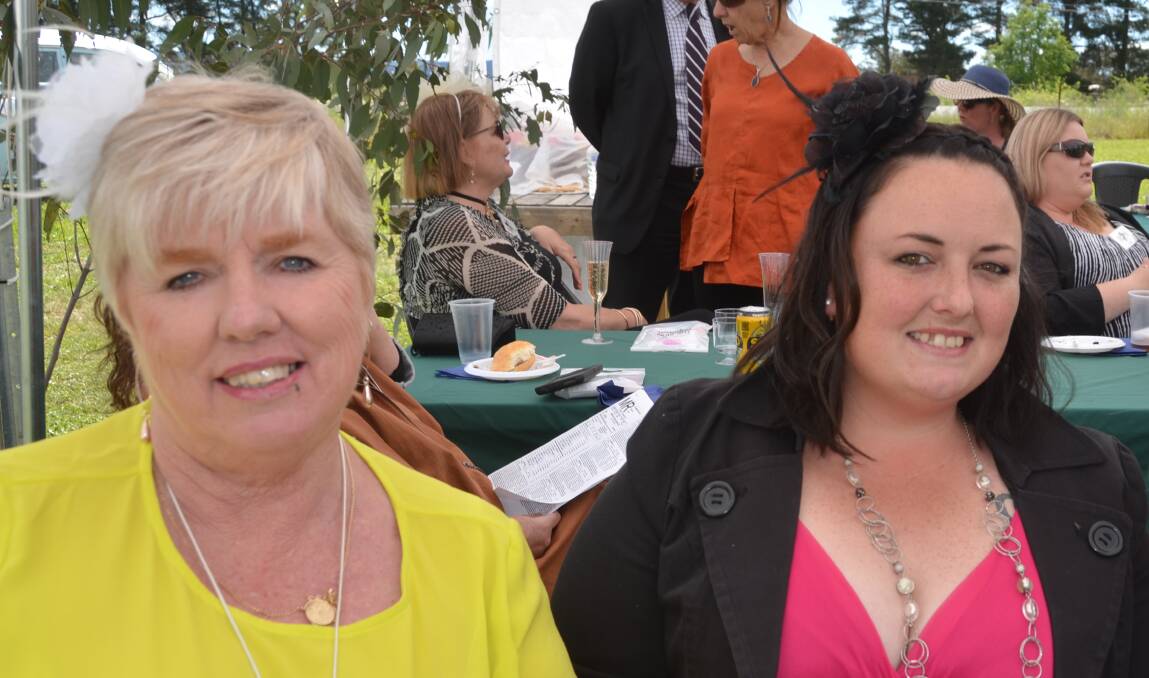 Marree Beljon and Kylie Bracks of UnitingCare Lithgow at the Melbourne Cup Day celebrations in Hartley.