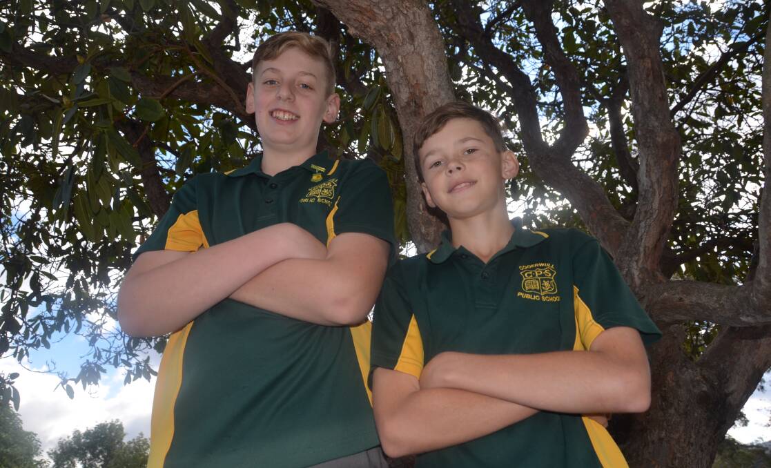 Young Cooerwull basketballers Brayden Drury and Connor Fitzpatrick Will represent Western Region at the state tournament in July. Picture: HOSEA LUY