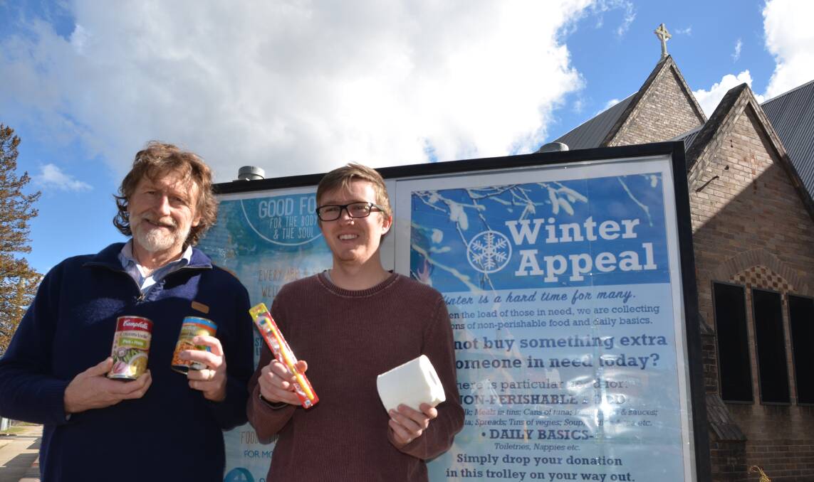 WINTER APPEAL: Nick McKinney and Samuel Ogg from St Paul's Anglican Lithgow are seeking to help those in need this cold season. Picture: HOSEA LUY