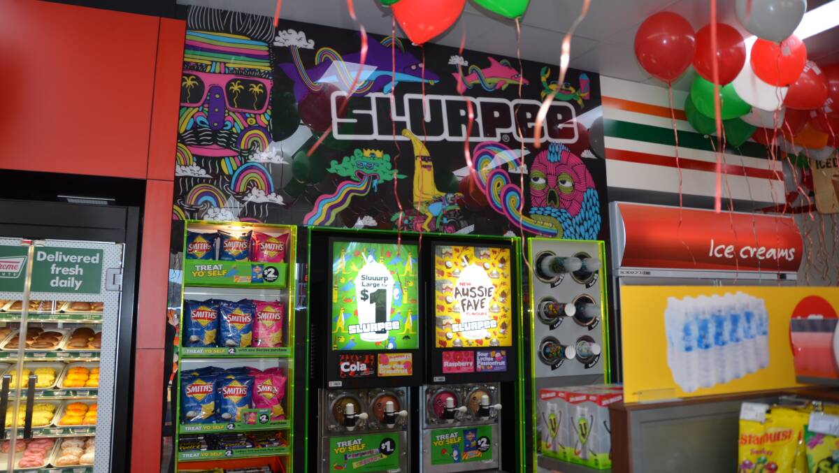 The Slurpee machine is sure to be worked hard on the opening day of Lithgow 7-Eleven. Photo: HOSEA LUY