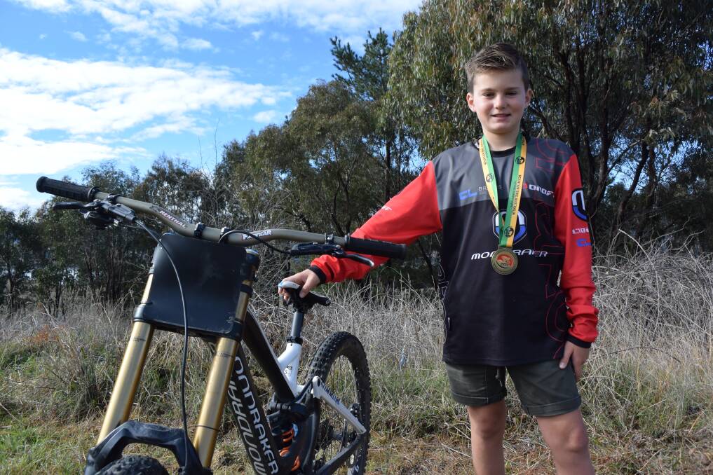 NATIONAL CHAMP: Wil Stockton with his gold medal from the recent National Downhill Championships held in Mt Joyce, Queensland. Picture: HOSEA LUY