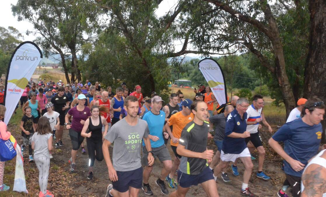 READY SET GO: Runners at Lithgow parkrun #1 in January. Picture: HOSEA LUY
