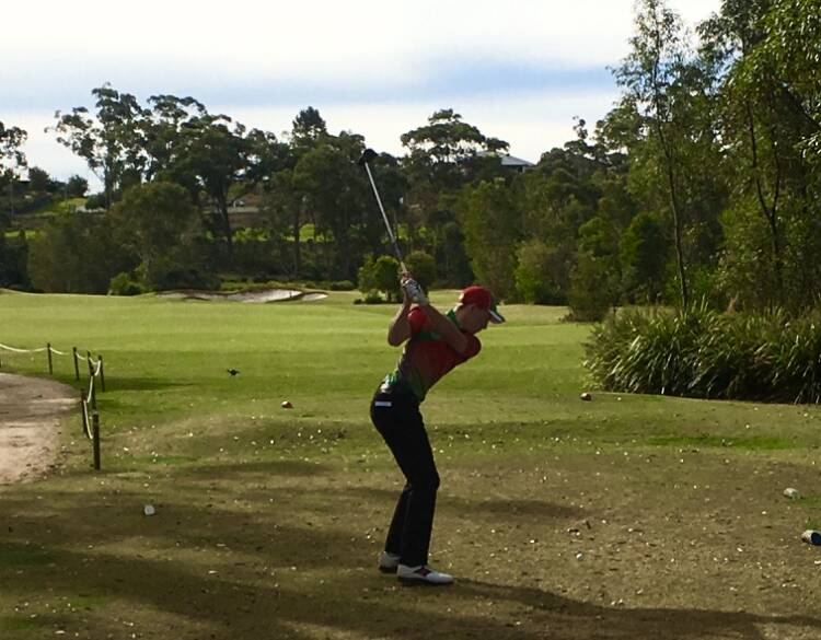 Kobe Hunter teeing off at the State Golf Championships. Picture: SUPPLIED