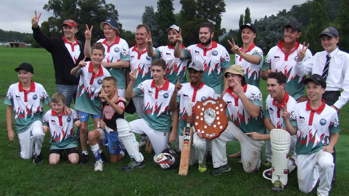 CHAMPIONS: Lidsdale Lions with the second grade trophy at the conclusion of the 2016/17 season.