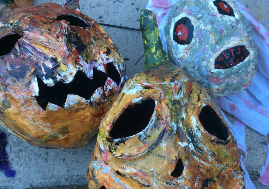 SPOOKY MASKS: Lithgow artist Ludwina Roebuck has previously helped workshop participants create some weird and wonderful masks. Picture: SUPPLIED