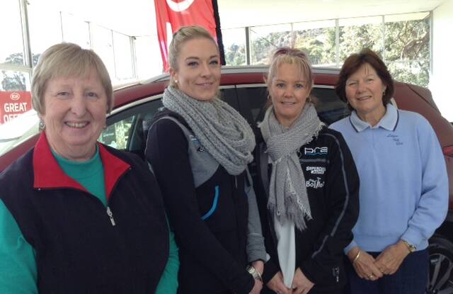 EVENT SPONSORS: Lithgow Lady Golfers secretary Marie Hackett, Erin Simms and Michelle Northey of Lithgow Valley Kia and D & J Ford and Lithgow Lady Golfers president Judi Moore. Picture: SUPPLIED