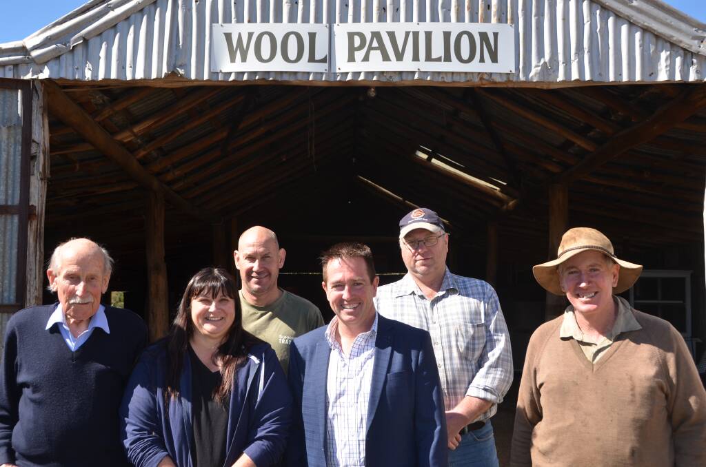 GREAT NEWS: Ian Litchfield, Rachael Young, Mark Young, Paul Toole, Brett Radburn and Colin Hunter will be pleased to see the Wool Pavilion receive the love and care it needs. Picture: HOSEA LUY