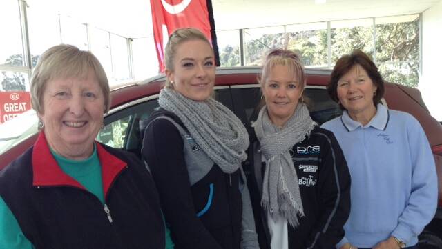 EVENT SPONSORS: Lithgow Lady Golfers secretary Marie Hackett, Erin Simms and Michelle Northey of Lithgow Valley Kia and D & J Ford and Lithgow Lady Golfers president Judi Moore. Picture: SUPPLIED